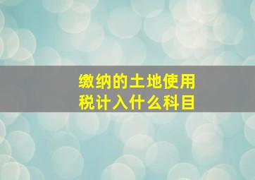 缴纳的土地使用税计入什么科目