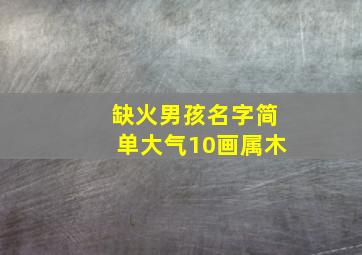 缺火男孩名字简单大气10画属木