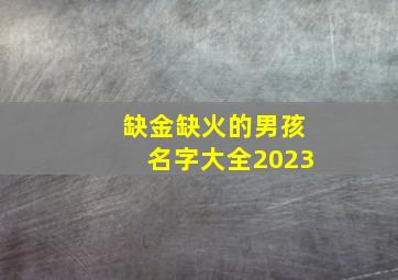 缺金缺火的男孩名字大全2023