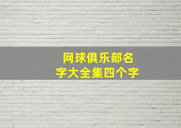 网球俱乐部名字大全集四个字