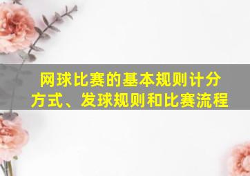 网球比赛的基本规则计分方式、发球规则和比赛流程