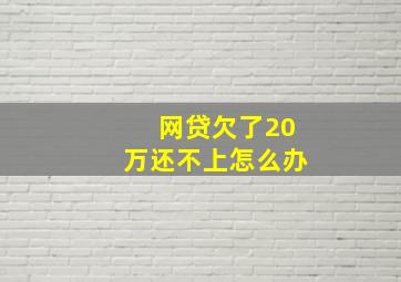 网贷欠了20万还不上怎么办