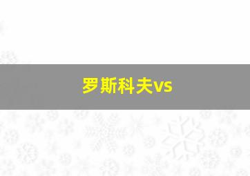 罗斯科夫vs