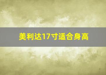 美利达17寸适合身高