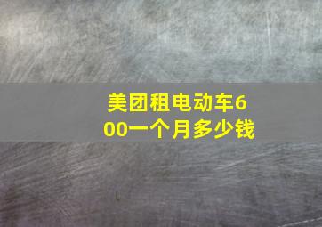 美团租电动车600一个月多少钱