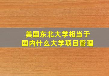 美国东北大学相当于国内什么大学项目管理