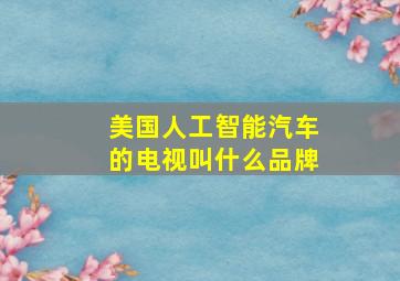 美国人工智能汽车的电视叫什么品牌