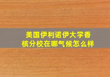 美国伊利诺伊大学香槟分校在哪气候怎么样