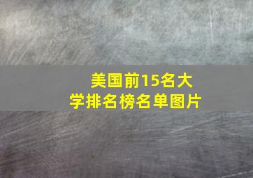 美国前15名大学排名榜名单图片