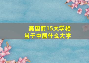 美国前15大学相当于中国什么大学