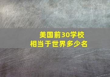 美国前30学校相当于世界多少名