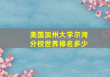 美国加州大学尔湾分校世界排名多少