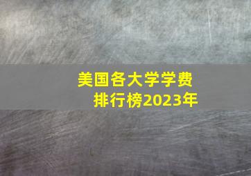 美国各大学学费排行榜2023年