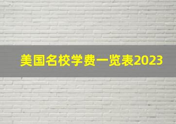 美国名校学费一览表2023