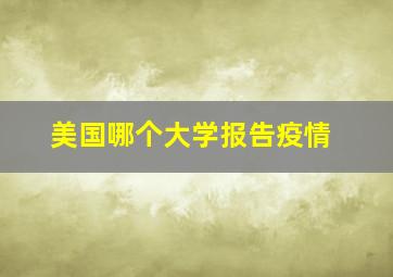 美国哪个大学报告疫情