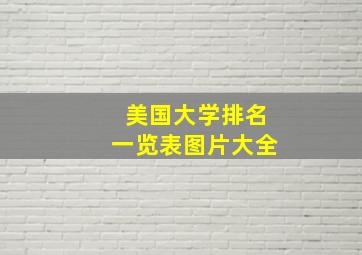 美国大学排名一览表图片大全