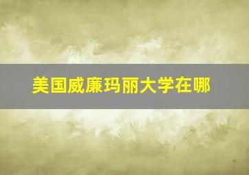 美国威廉玛丽大学在哪