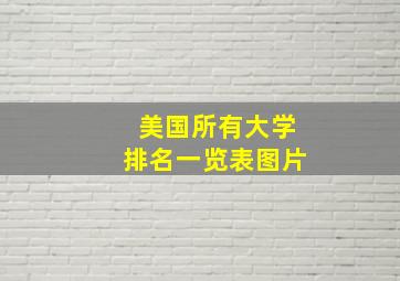 美国所有大学排名一览表图片