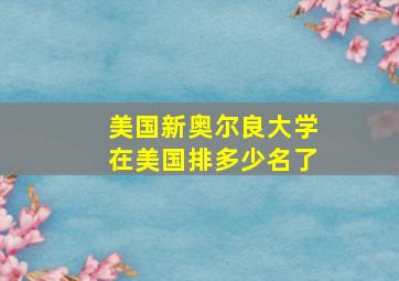 美国新奥尔良大学在美国排多少名了