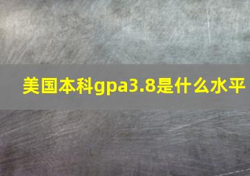 美国本科gpa3.8是什么水平