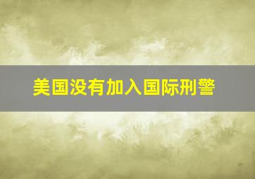 美国没有加入国际刑警