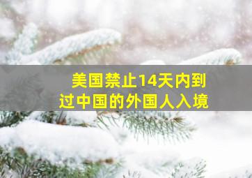 美国禁止14天内到过中国的外国人入境