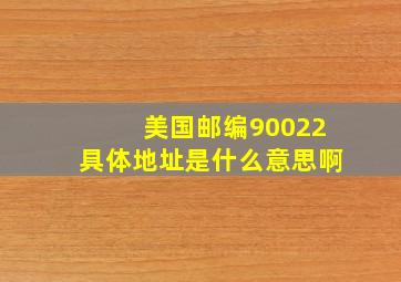 美国邮编90022具体地址是什么意思啊