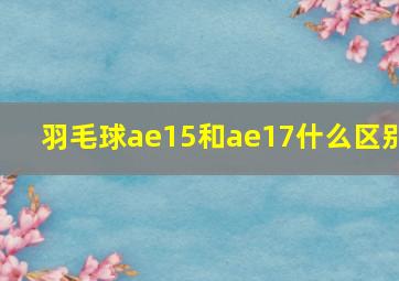 羽毛球ae15和ae17什么区别