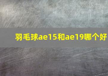 羽毛球ae15和ae19哪个好