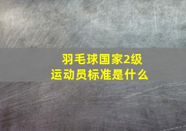 羽毛球国家2级运动员标准是什么