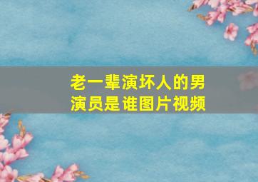 老一辈演坏人的男演员是谁图片视频