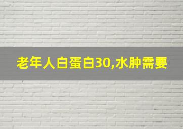 老年人白蛋白30,水肿需要