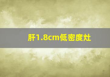 肝1.8cm低密度灶