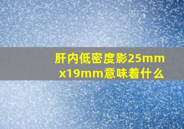 肝内低密度影25mmx19mm意味着什么