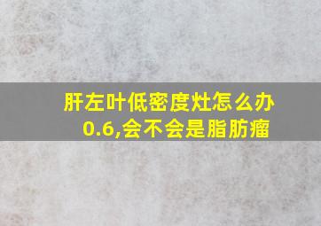 肝左叶低密度灶怎么办0.6,会不会是脂肪瘤