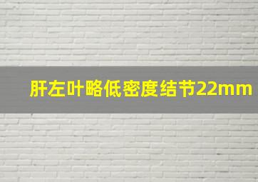 肝左叶略低密度结节22mm