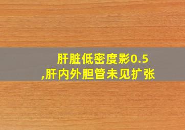 肝脏低密度影0.5,肝内外胆管未见扩张