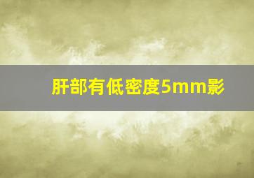 肝部有低密度5mm影