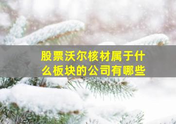 股票沃尔核材属于什么板块的公司有哪些