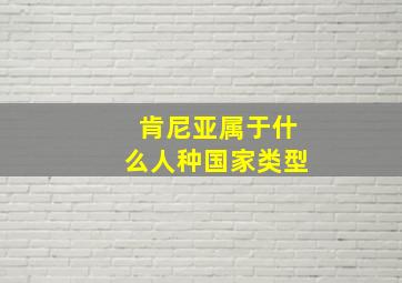 肯尼亚属于什么人种国家类型