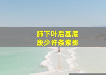 肺下叶后基底段少许条索影