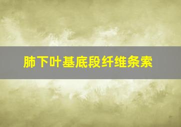 肺下叶基底段纤维条索