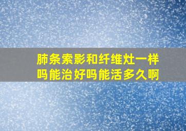 肺条索影和纤维灶一样吗能治好吗能活多久啊