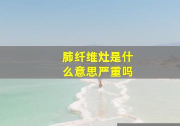 肺纤维灶是什么意思严重吗