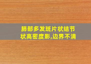 肺部多发斑片状结节状高密度影,边界不清