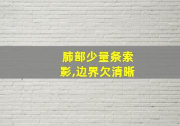 肺部少量条索影,边界欠清晰