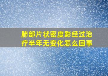 肺部片状密度影经过治疗半年无变化怎么回事