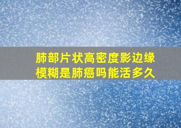 肺部片状高密度影边缘模糊是肺癌吗能活多久