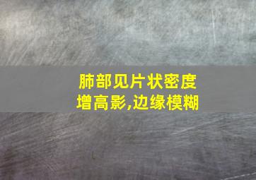 肺部见片状密度增高影,边缘模糊