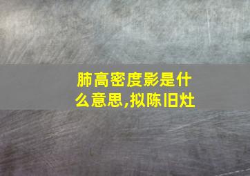 肺高密度影是什么意思,拟陈旧灶